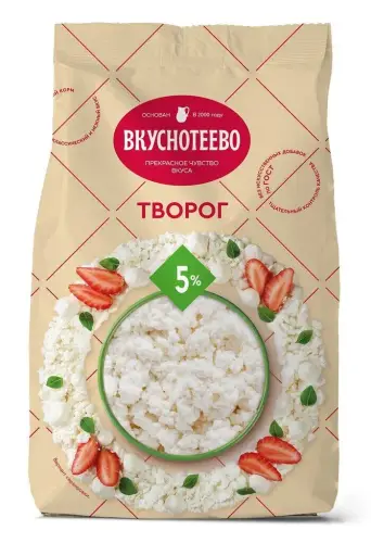 Творог "Вкуснотеево", 5%, 750 г