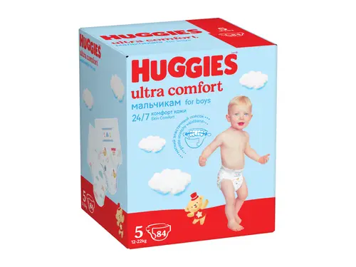 Подгузники Huggies Ultra Comfort 5 для мальчиков 12-22 кг 84 шт