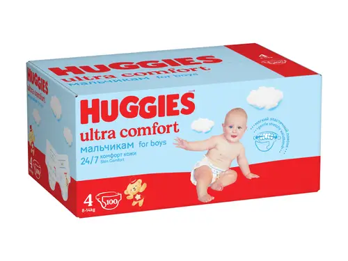 Подгузники Huggies Ultra Comfort 4 для мальчиков 8-14 кг 100 шт