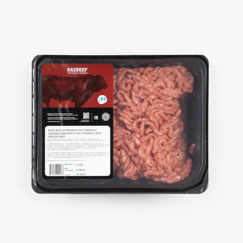 Фарш KazBeef из мраморной говядины охлажденный 80/20 700 г