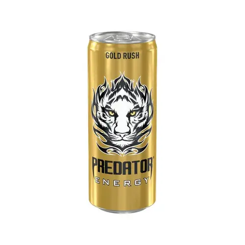 Predator, энергетический напиток predator 0,33л gold rush ж, цена за шт, ШК: 5060895740523