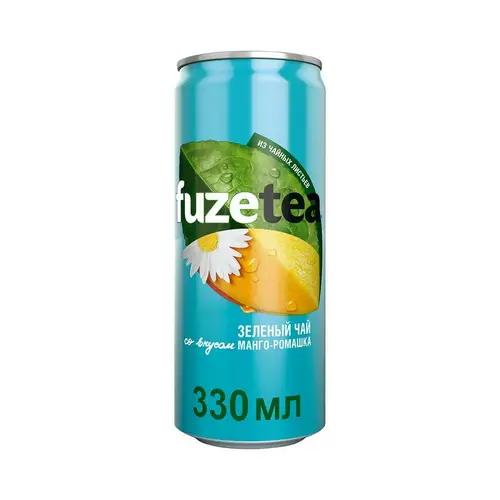 Fuse Tea, холодный чай fuse tea 0,33л манго и ромашка ж/б, цена за шт, ШК: 5449000134912