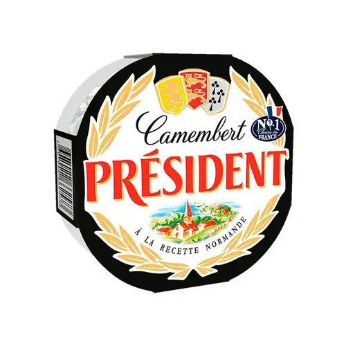 СЫР PRESIDENT 250гр 45% МЯГКИЙ CAMEMBERT КРУГ, ШК: 3228020481426