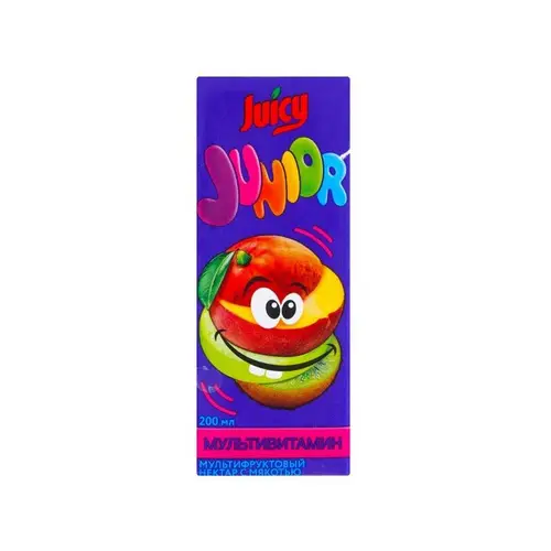 Juicy, сок juicy junior 0,2л мультивитамин, цена за шт, ШК: 4870234820851