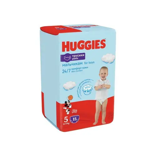 Huggies, трусики huggies pants s5 15шт 13-17кг д/мальчиков, цена за шт, ШК: 5029053547572