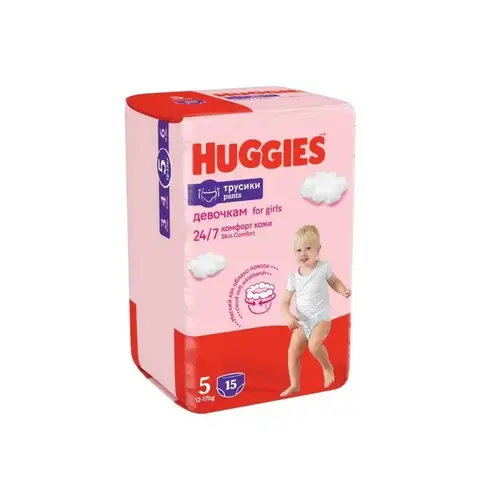 Huggies, трусики huggies pants s5 15шт 13-17кг д/девочек, цена за шт, ШК: 5029053547589