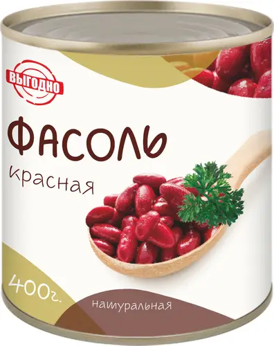 Выгодно, Фасоль Выгодно Красная 400Гр Ж/Б, Шт, ШК: 4606599008791