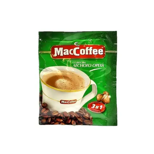 Maccoffee 3В1, кофе maccoffeе 18гр лесной орех, цена за шт, ШК: 8887290101707