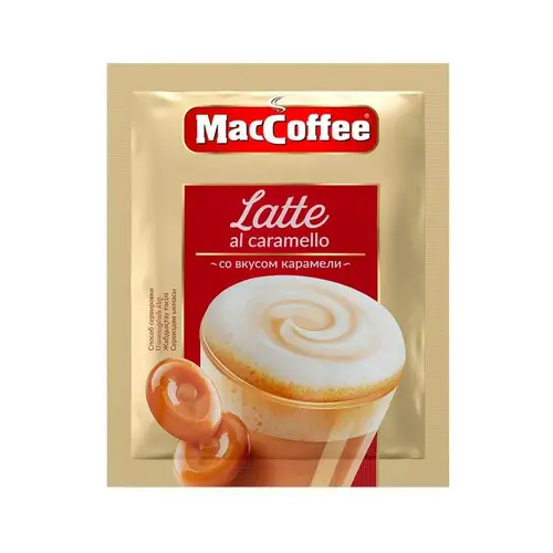 Maccoffee 3В1, кофе maccoffeе 22гр latte caramel, цена за шт, ШК: 8887290146227