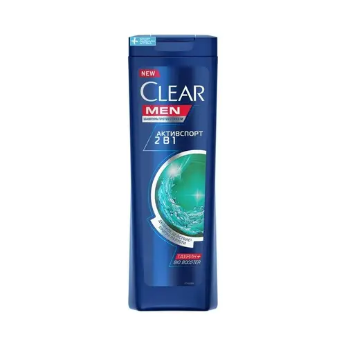 Clear, шампунь clear men 180мл актив спорт 2в1, цена за шт, ШК: 6281006604988