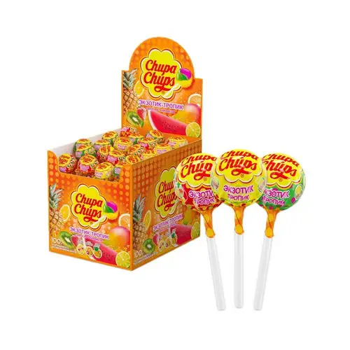 Chupa Chups, конфеты chupa chups 12гр тропик экзотик ассорти, цена за шт, ШК: 46137470