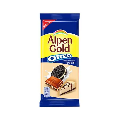 Alpen Gold Плитшок, шоколад alpen gold 95гр оrео, цена за шт, ШК: 7622210969460