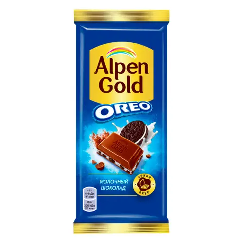 ШОКОЛАД ALPEN GOLD 90ГР OREO ВАНИЛЬ ПЕЧЕНЬЕ, ШК: 7622201778484