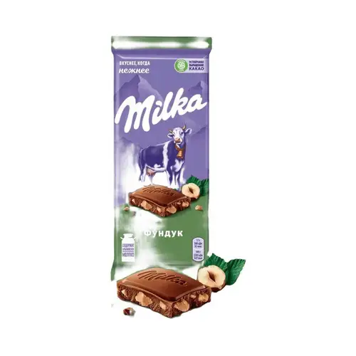 ШОКОЛАД MILKA 85ГР С ФУНДУКОМ, ШК: 7622201771027