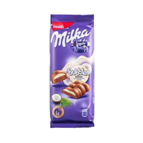 Milka M-Joy Плитшок, шоколад milka 92гр bubbles с кокосом, цена за шт, ШК: 7622201769352