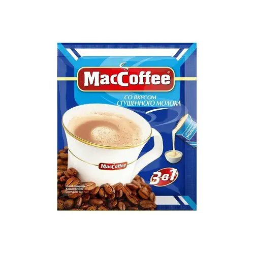 Maccoffee 3В1, кофе maccoffeе 20гр со вкус.сгущенного молока 3в1, цена за шт, ШК: 8887290146432