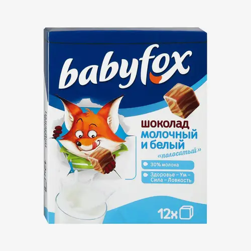 Шоколад Babyfox Детский белый полосатый 90 г