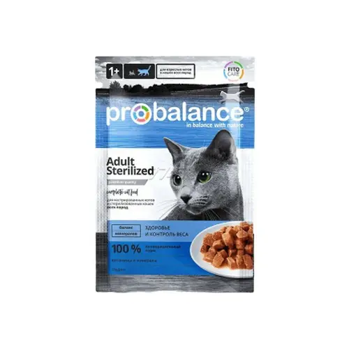 Probalance, корм для кошек probalance 85гр для стерилизованных, цена за шт, ШК: 4640011980845