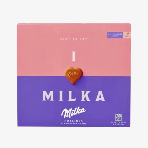 Шоколад Milka молочный с клубничной начинкой 110 г