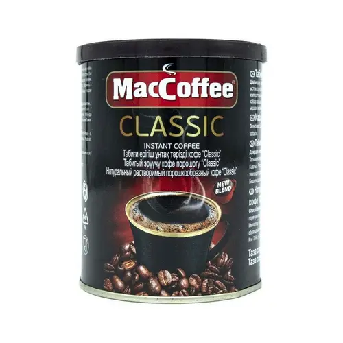 Maccoffe, кофе maccoffee 100гр растворимый classic ж\б, цена за шт, ШК: 8887290101301