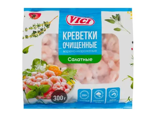 Креветки Vici очищенные в масле салатные 300 гр