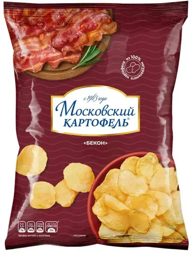 Чипсы картофельные Московский картофель со вкусом Бекона, 120г