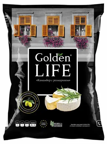 Чипсы Golden Life со вкусом Камамбера с розмарином, 90 г