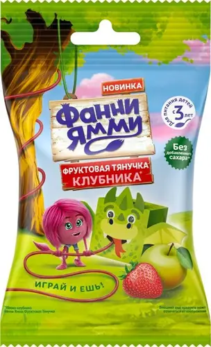 Тянучка Фанни Ямми фруктовая  Яблоко-Клубника 15г