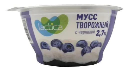 Мусс творожный Lactica с черникой 2.7% 115г