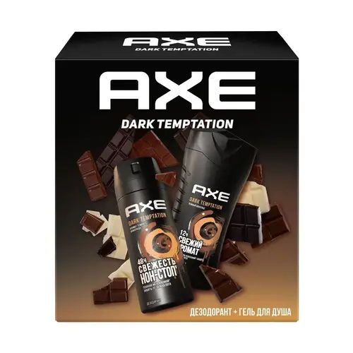 Набор подарочный AXE Dark temptation, дезодарант 150мл+гель для душа 250мл