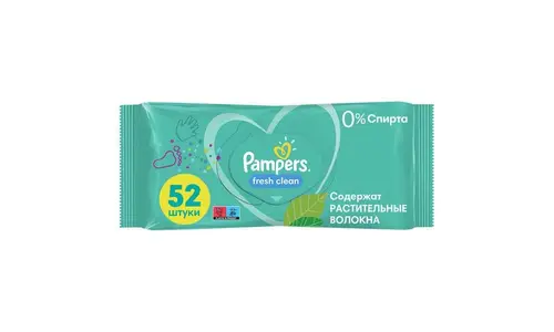 Салфетки детские влажные Pampers fresh clean 52шт