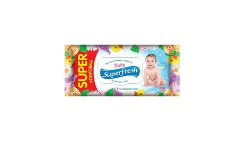 Салфетки детские влажные Super Fresh д/дет и мам с клапоном 120шт