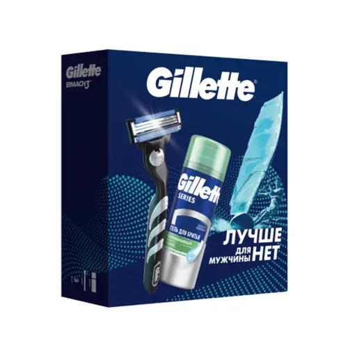 Набор Gillette Mach3 подарочный бритва со сменной кассетой и гелем для бритья 200 мл